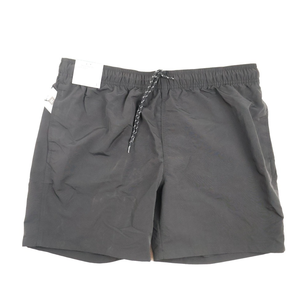 Goodfellow & Co Swim Trunks 7" Swim Short Ebony Black Solid Mens Large NWT